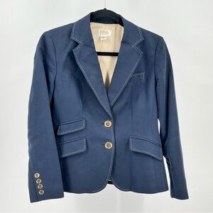 Talbots Classic Navy Blazer with Stitch Detail